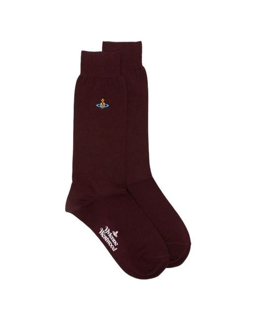 Vivienne Westwood Purple Orb-Embroidered Socks
