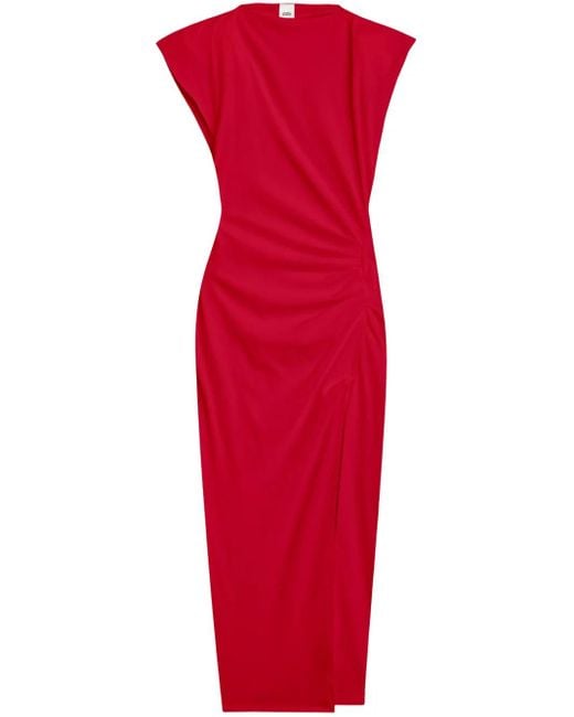 Isabel Marant Red Sm Nadela Dress With Shoulder Pads