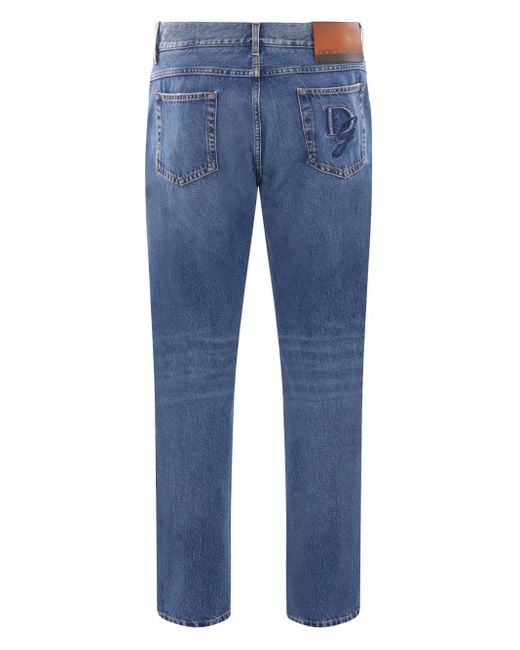 Dolce & Gabbana Blue Logo-Patch Jeans for men
