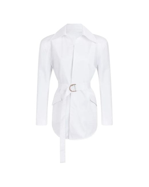 CAYET White Julia Belted Blouse
