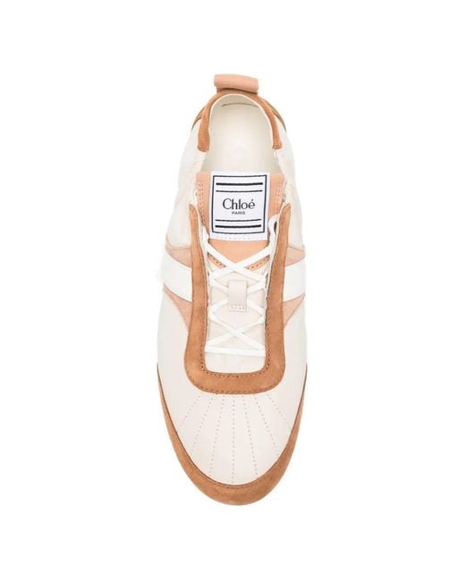 Chloé Pink Kick Logo-Engraved Sneakers