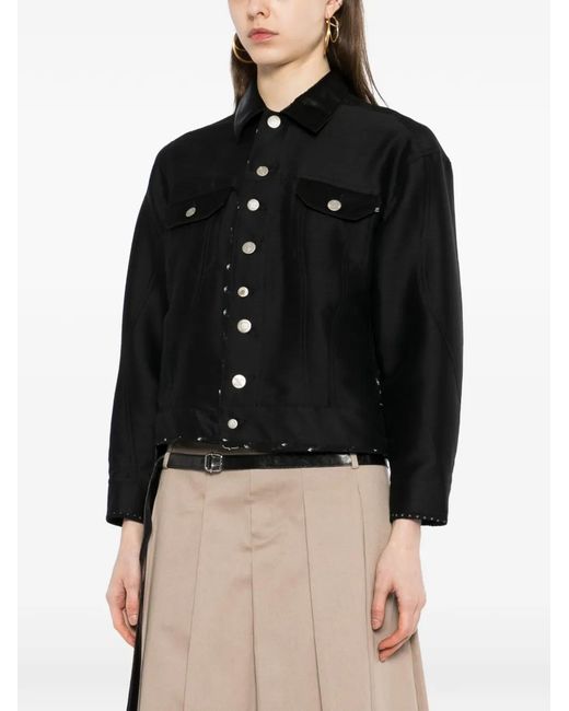 Undercover Black Veste À Ourlet Imprimé
