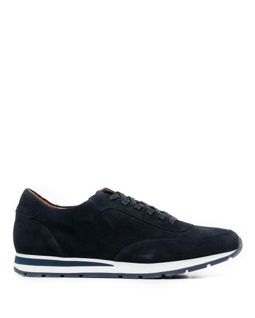 Hackett Perforated-logo Suede Sneakers in Blue for Men | Lyst UK