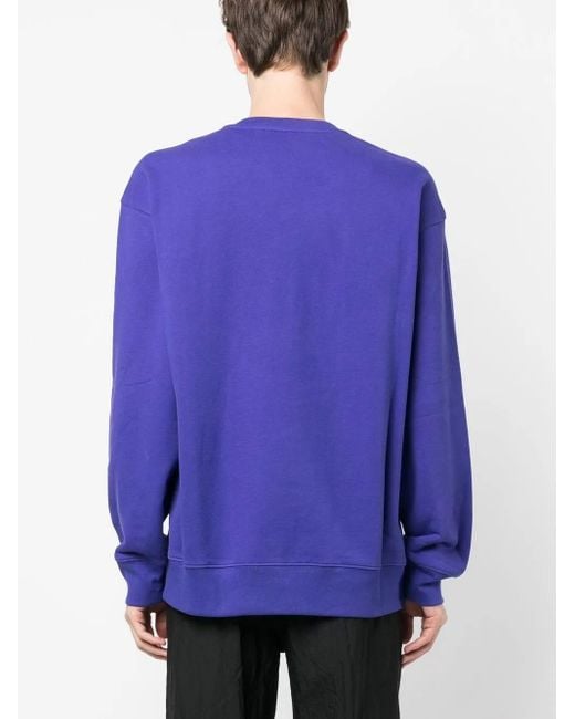 Moschino Blue Logo-Patch Sweatshirt for men