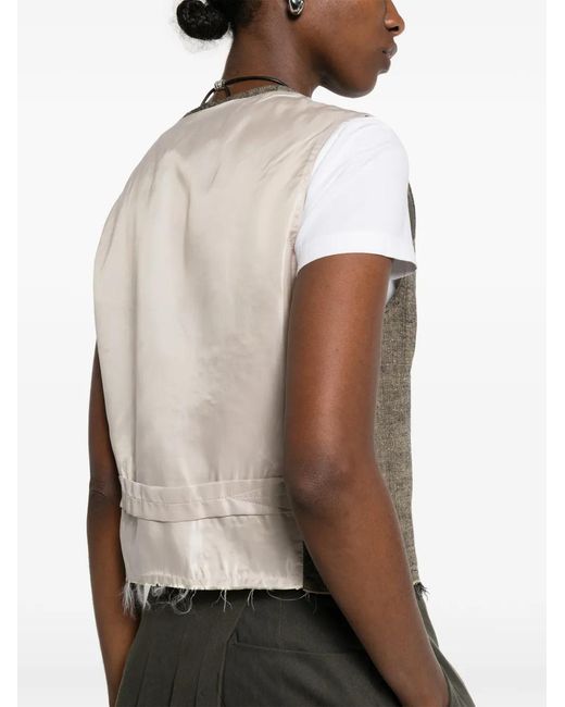 Our Legacy Gray Raw-Hem V-Neck Waistcoat