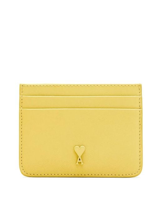 AMI Yellow Ami De Coeur Logo-Plaque Card Holder