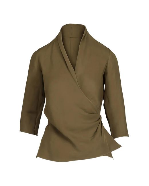 Peter Cohen Green Blouse À Taille Nouée