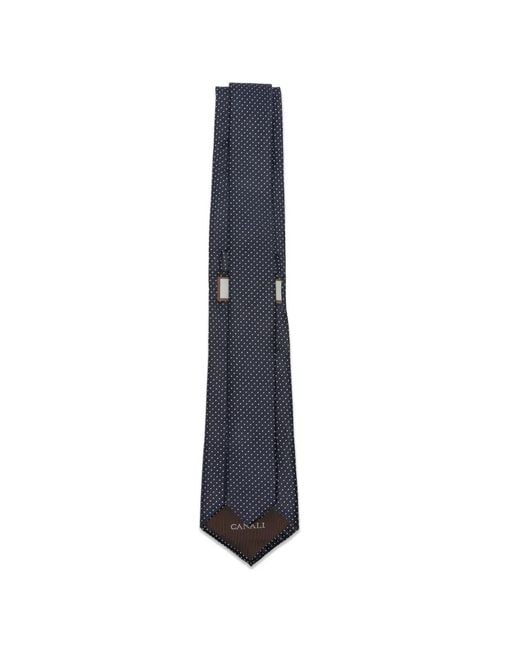 Canali Blue Polka-Dot Twill Tie for men