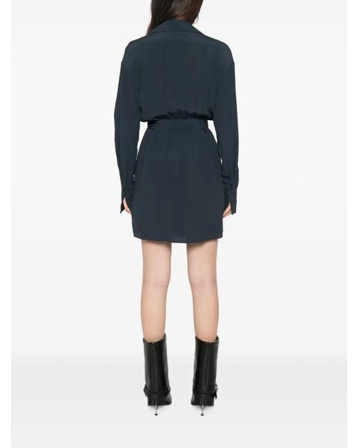 Patrizia Pepe Blue Tie-Waist Wrap Dress