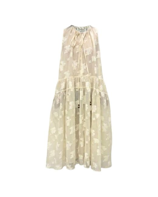 EPINGLER White Floral-Pattern Halter Midi Dress