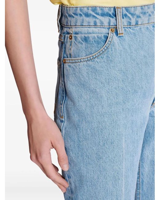 Balmain Blue High-Waisted Flared Denim Jeans