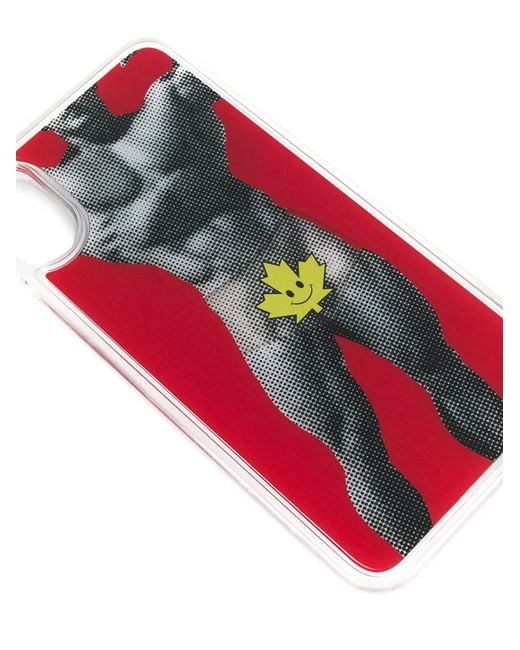 DSquared² Red Happy Leaf Logo Boxers Iphonex Case for men