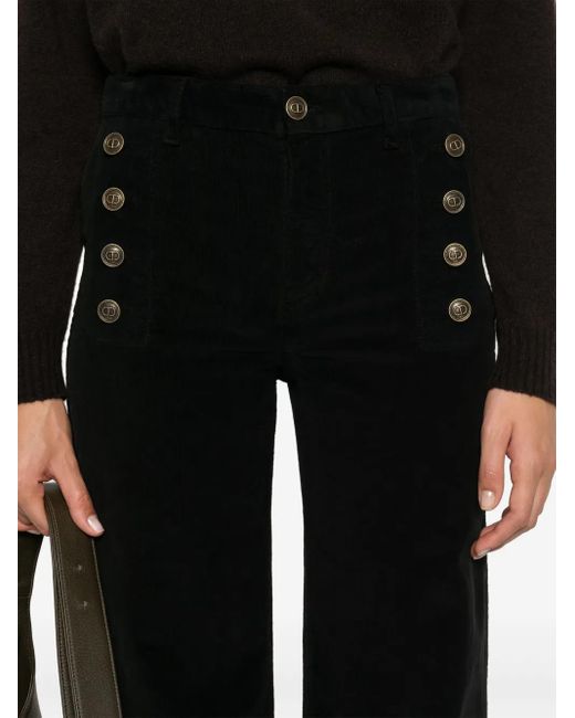 Twinset Black Pinwale Corduroy Trousers