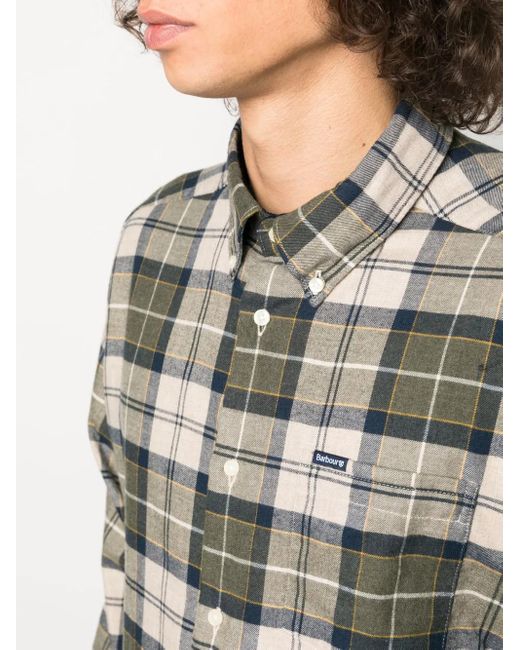 Barbour Gray Shirt With Check Print for men