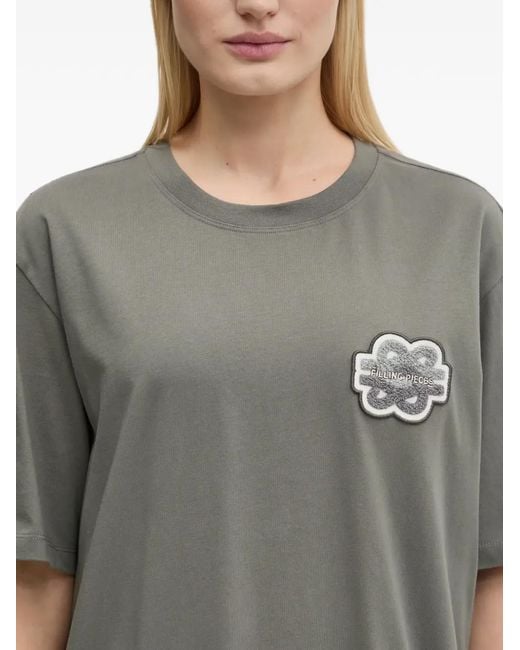 Filling Pieces Gray T-Shirt Gowtu À Patch Logo