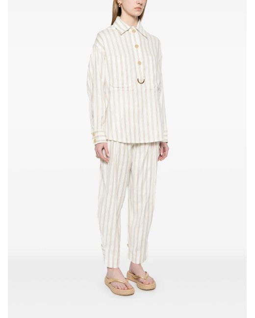 Zimmermann White Striped Blouse