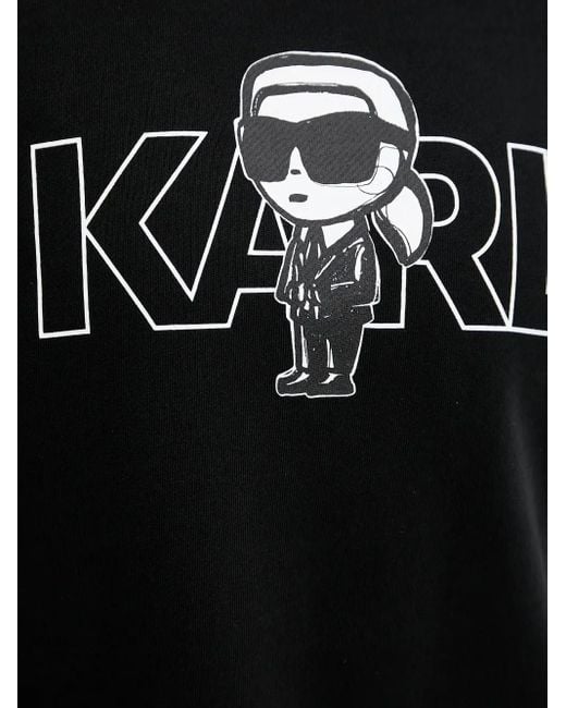 Sudadera de algodón con logo estampado Karl Lagerfeld de color Black