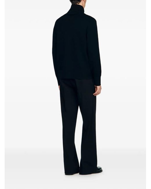 Sandro Blue Zip-Up Wool Cardigan for men
