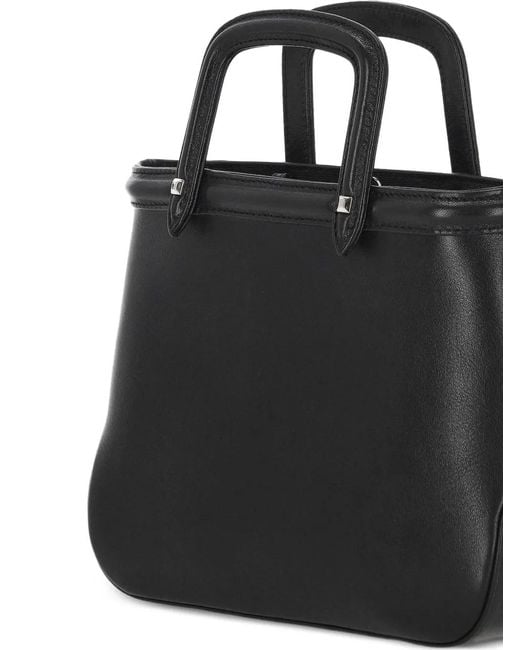 Rodo Black Structured Leather Tote Bag