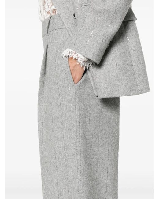 Ermanno Scervino Gray Pinstriped Bootcut Trousers