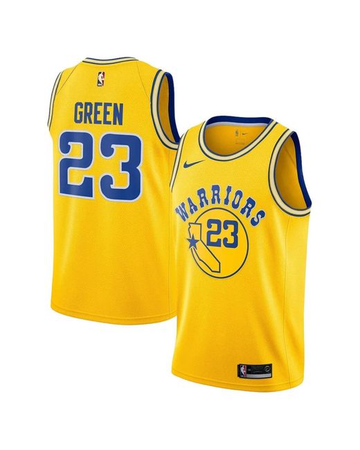Nike Yellow X Nba Golden State Warriors Swingman Basketball Vest for men