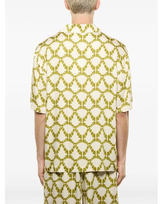 Laneus Yellow Patterned Shirt for men