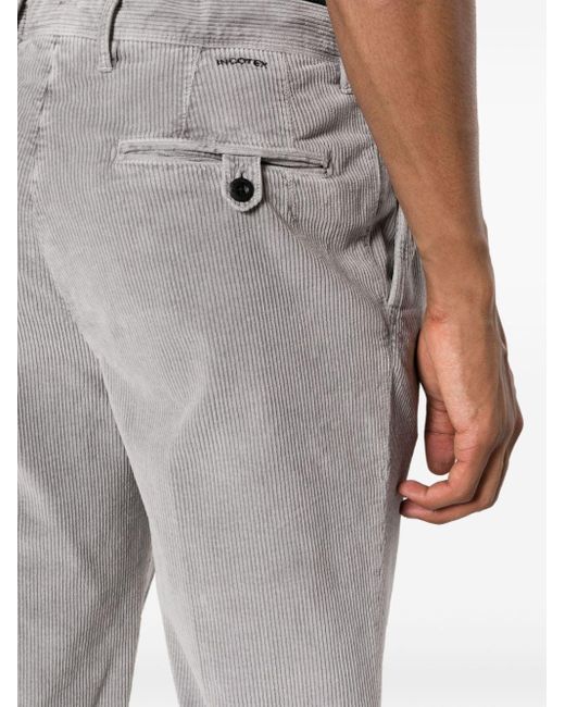 Pantaloni a coste con ricamo di Incotex in Gray da Uomo