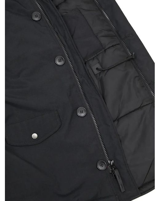 Alpha Industries Black Fur-Trim Patch-Detail Coat