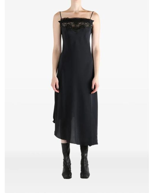 Marc Le Bihan Black Laced Asymmetric Midi Dress