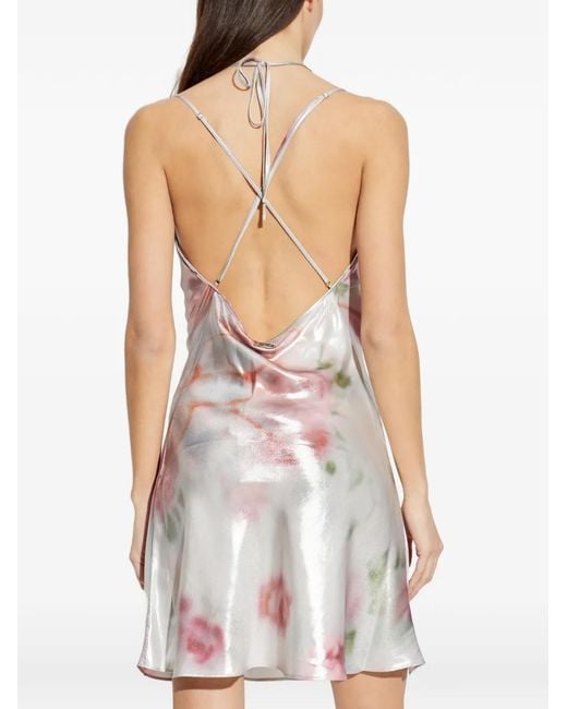 DIESEL White Slim Fit Mini Dress With Adjustable Neckline And Straps