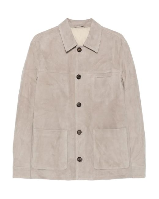 Eleventy Natural Button-Fastening Patch-Pocket Jacket for men