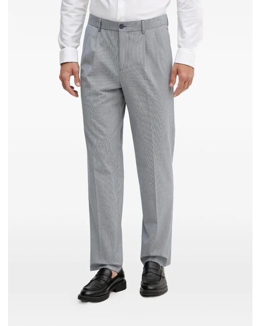 Lindbergh Gray Double-Breasted Patterned Suit for men