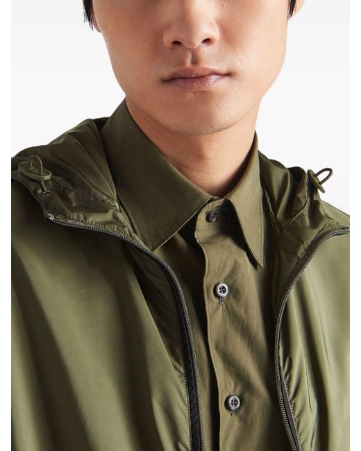 Prada Green Re-Nylon Hooded Jacket for men