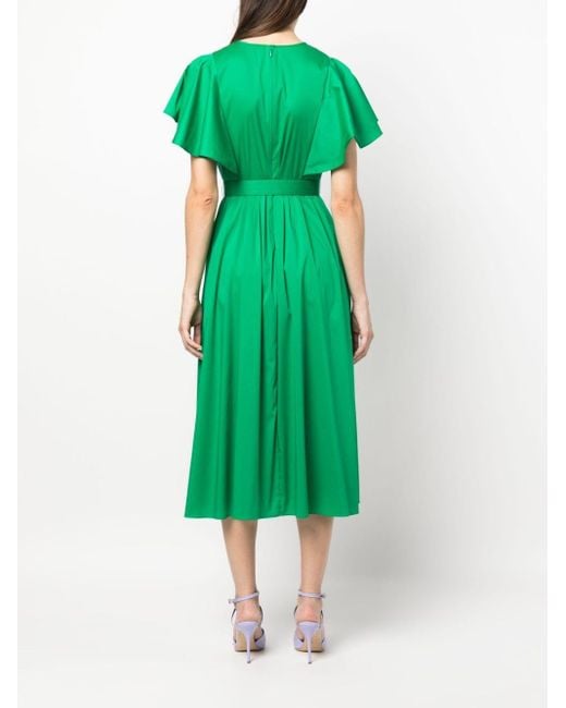 Diane von Furstenberg Belted Pleated Dress in Green | Lyst