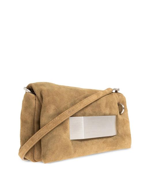 Rick Owens Natural Temple Big Pillow Griffin Metal-Plaque Clutch