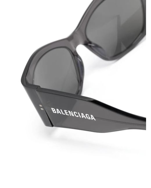 Balenciaga Gray Rectangle-Frame Sunglasses