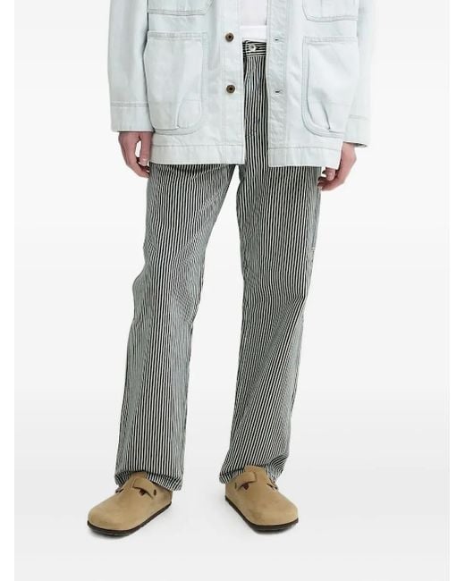 Levi's Gray 568 Striped Jeans for men