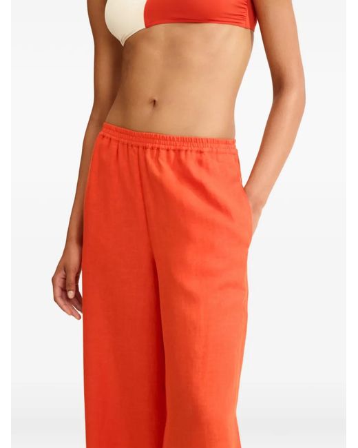 Eres Red Elasticated-Waist Trousers