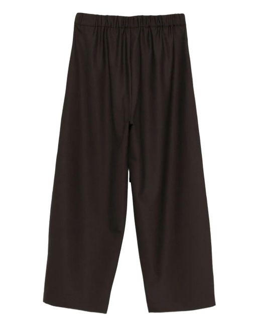 Antonelli Black Drawstring Cropped Trousers