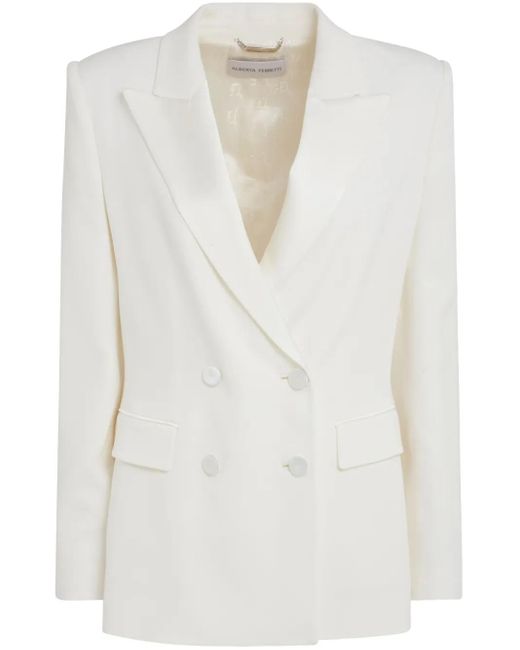 Alberta Ferretti White Doppelreihiger Blazer