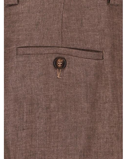 Incotex Brown Button Tailored Trousers