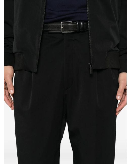 Karl Lagerfeld Black Pleated-Design Trousers for men