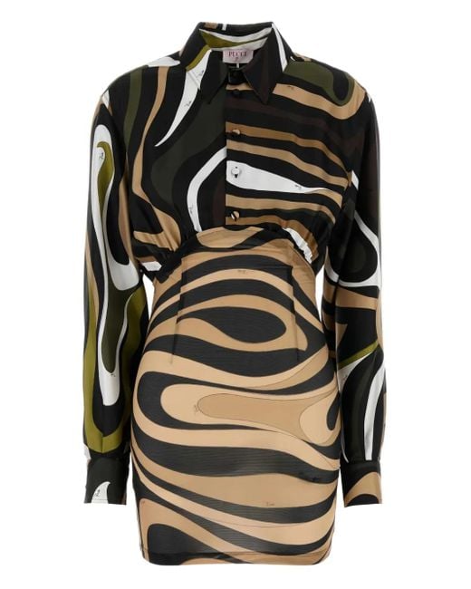 Emilio Pucci Black Marmorkleid