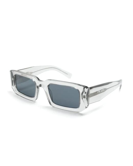Prada Blue Symbole Rectangle-Frame Sunglasses