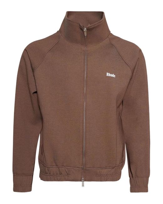 Rhude Brown Hampton Zip-Up Track Jacket for men