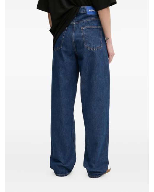 HUGO Blue Logo-Plaque Jeans