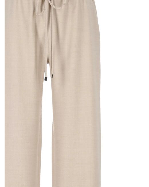 Antonelli Natural Drawstring Elasticated Trousers