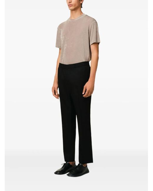 AMI Black Elasticated Waist Pants for men