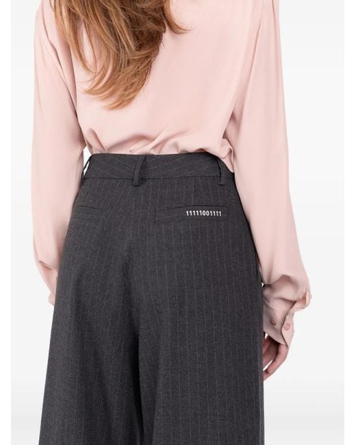 Societe Anonyme ストライプ プリーツパンツ Black