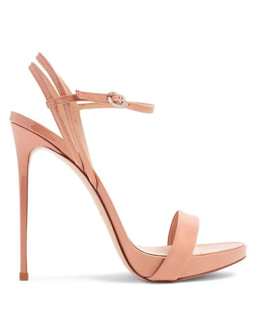 Le Silla Pink Gwen 120Mm Patent-Finish Sandals